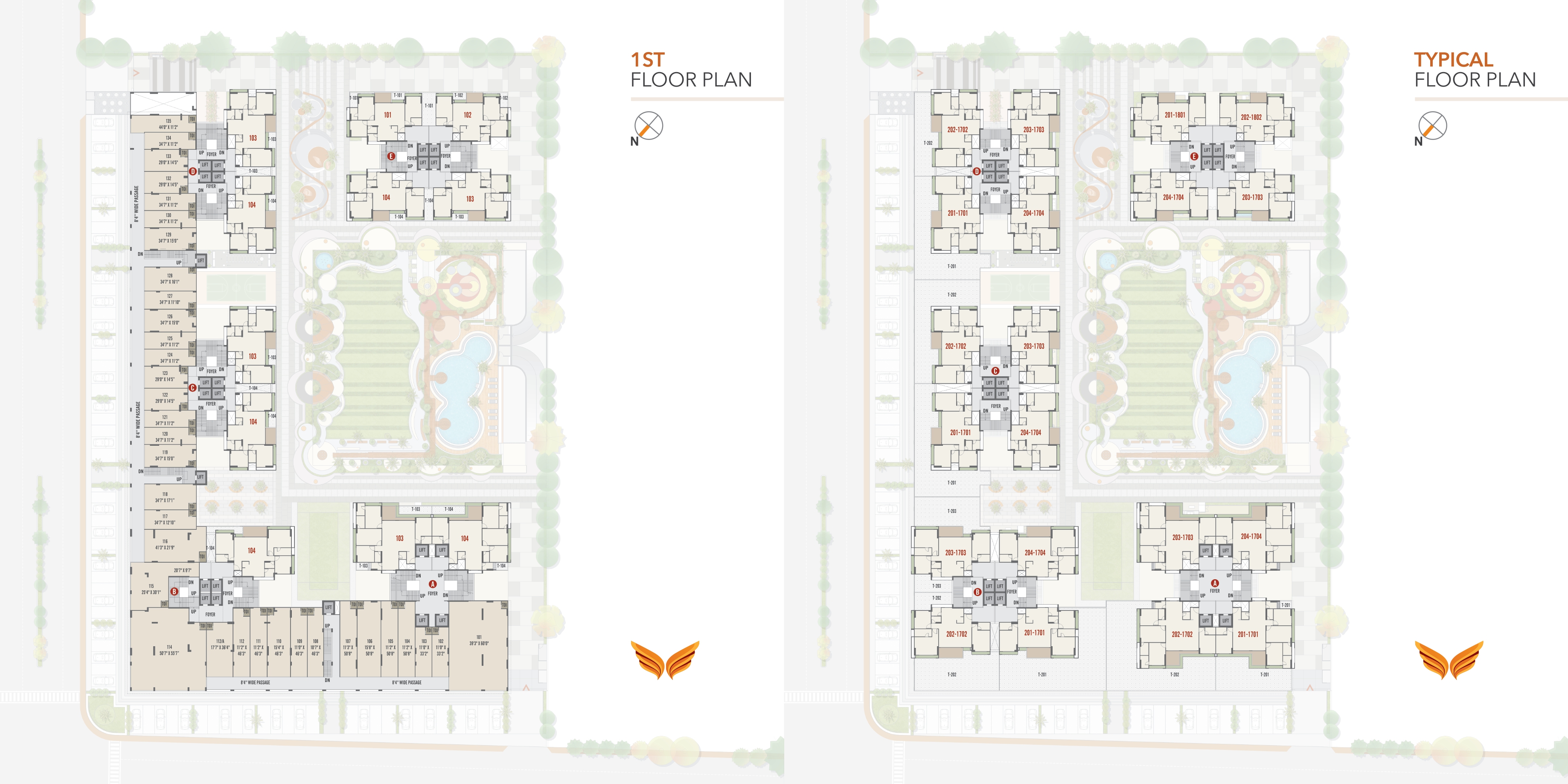 1st and Typical Floor Plan