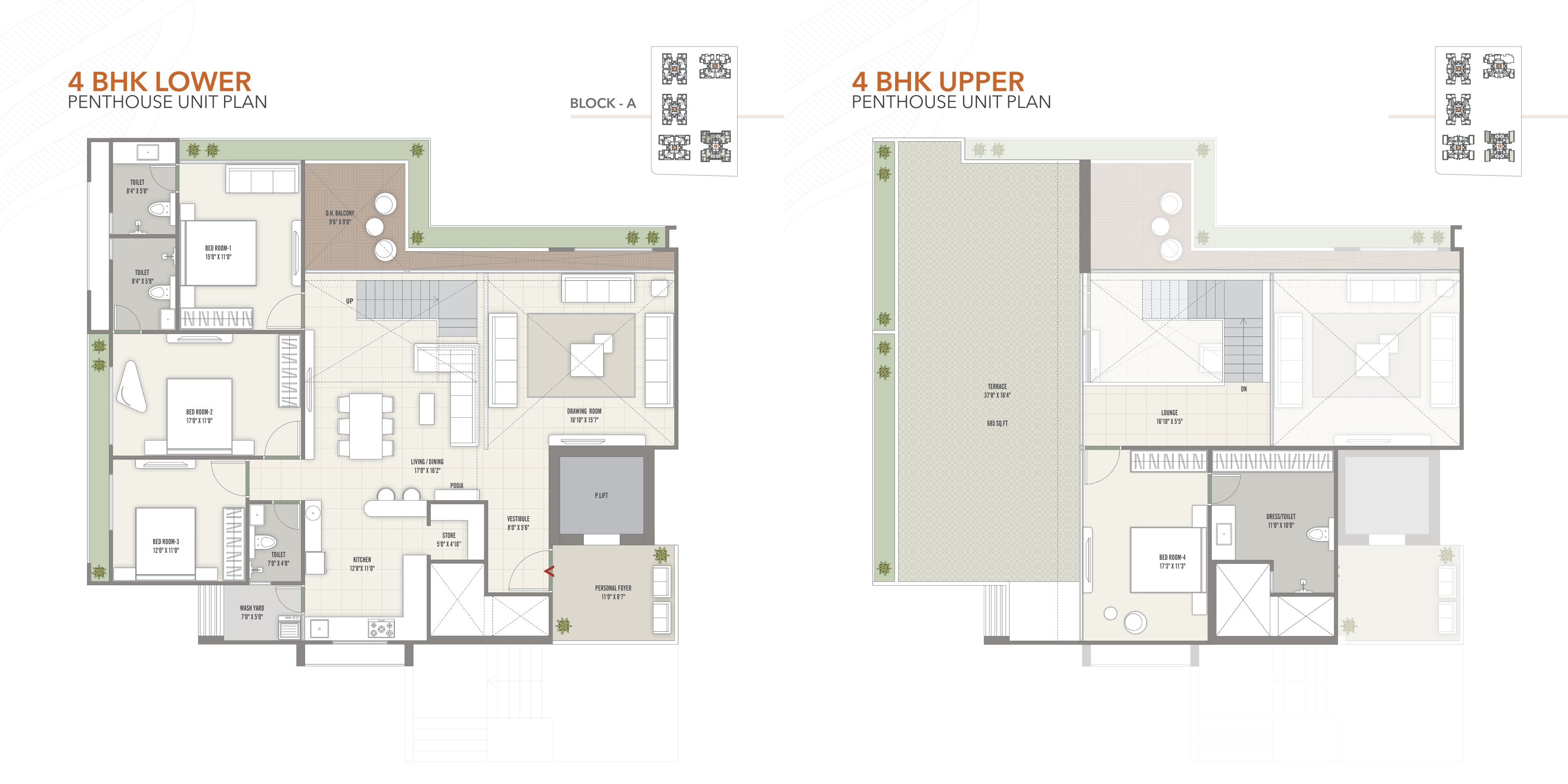 4BHK Penthouse - Block A